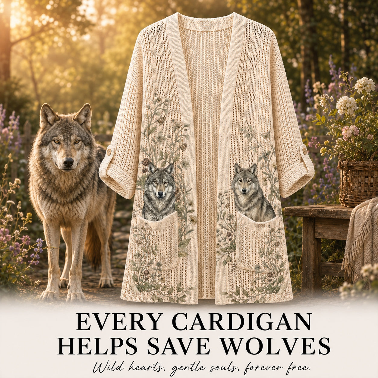 Women's Wolf Summer Cardigan