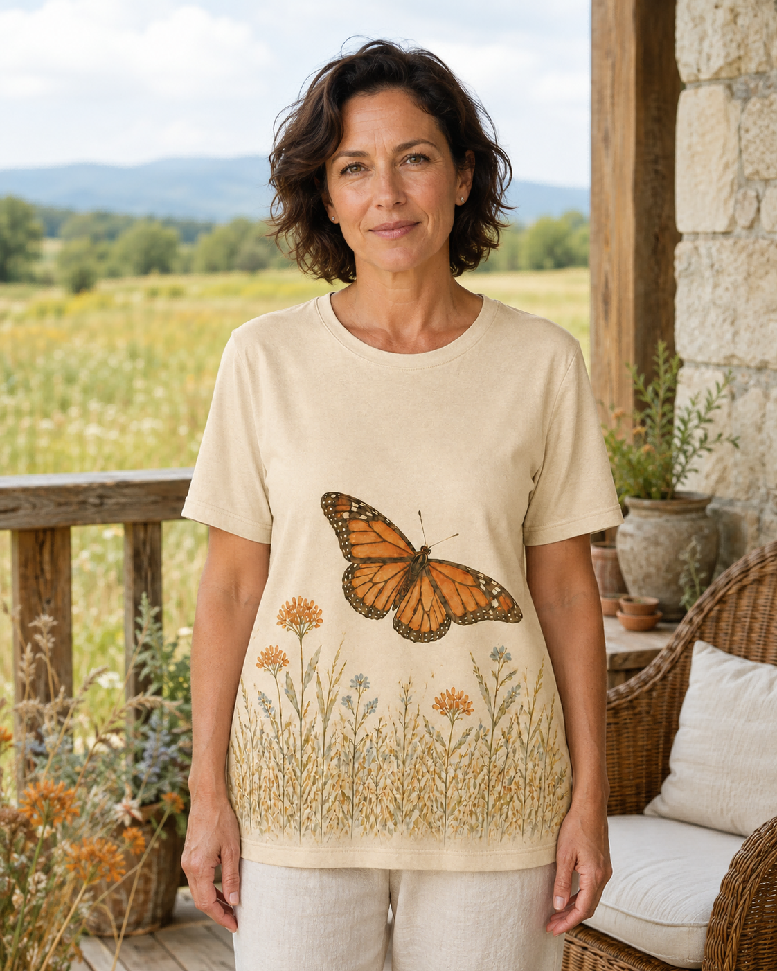 Women's Butterfly Meadow Passage Summer Tee lifestyle image 3