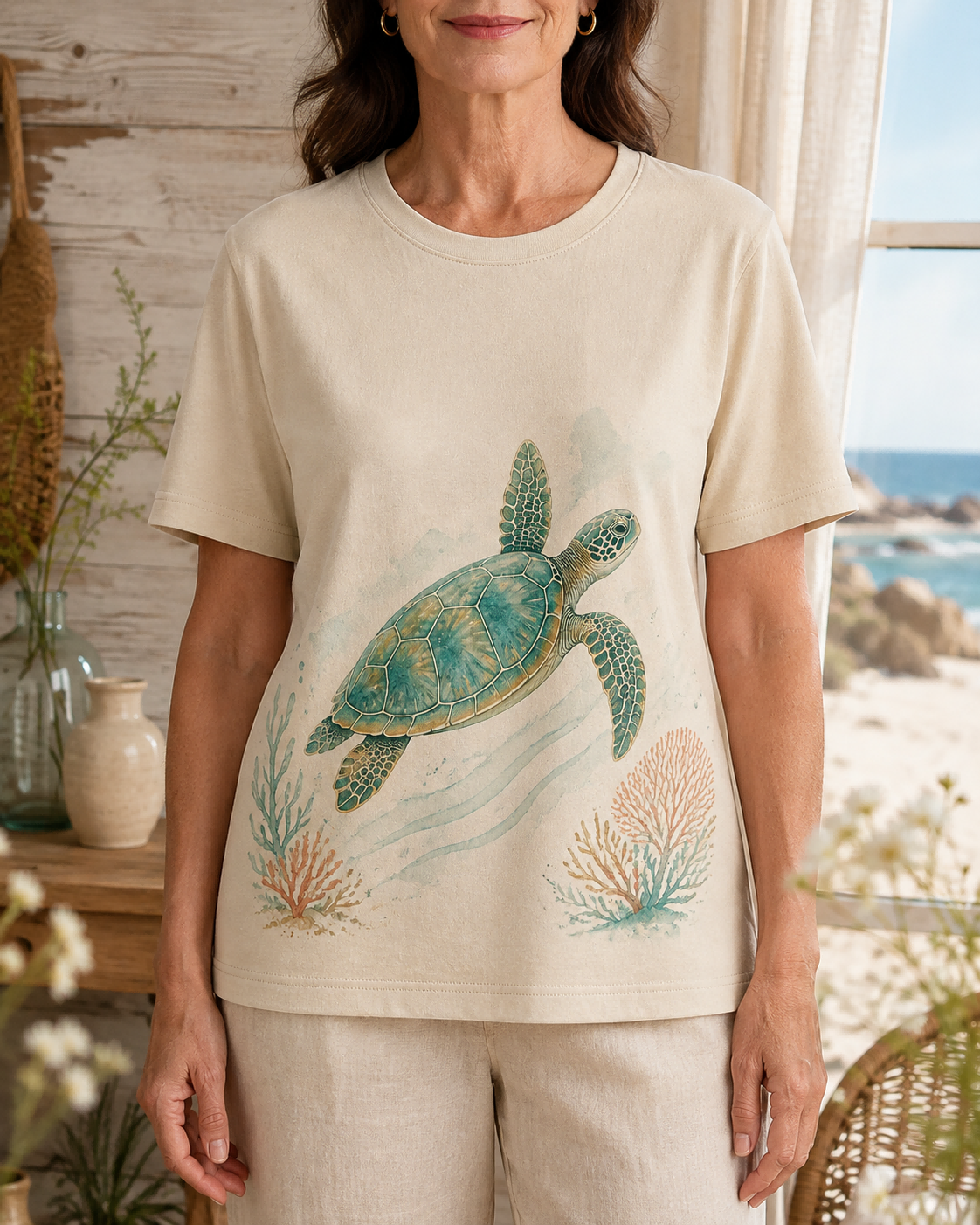 Women's Sea Turtle Reef Passage Summer Tee lifestyle image 5