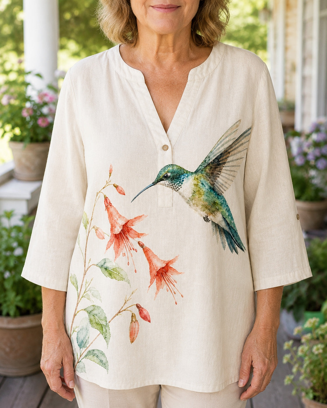 Women's Summer Hummingbird Blouse