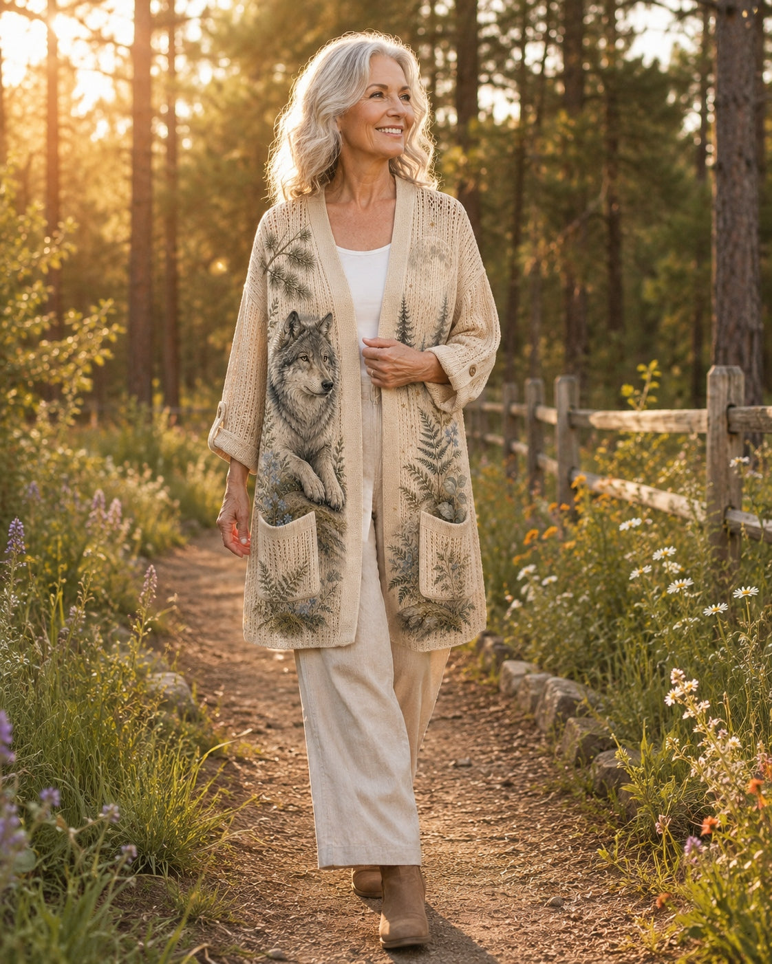 Women's Guardian Wolf Summer Cardigan