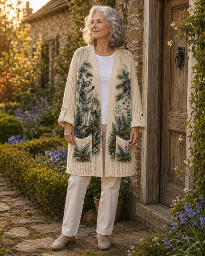 Women's Wild Wolf Forest Lightweight Cardigan