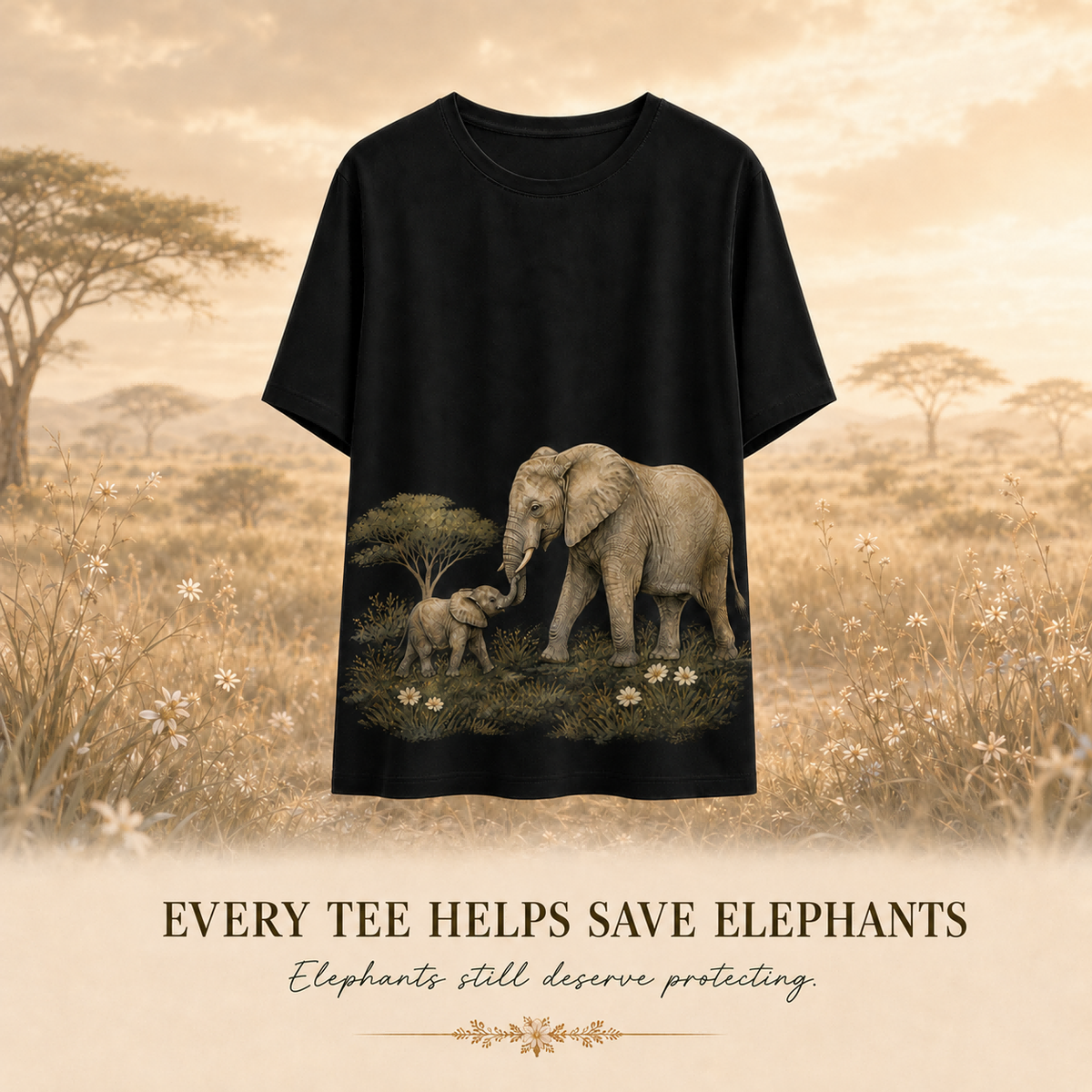 Women's Elephant Savanna Matriarch Summer Tee