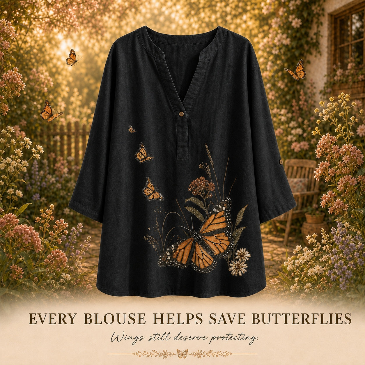 Women's Butterfly Summer Blouse