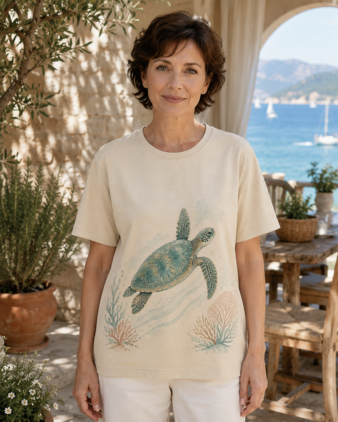 Women's Sea Turtle Reef Passage Summer Tee lifestyle image 3