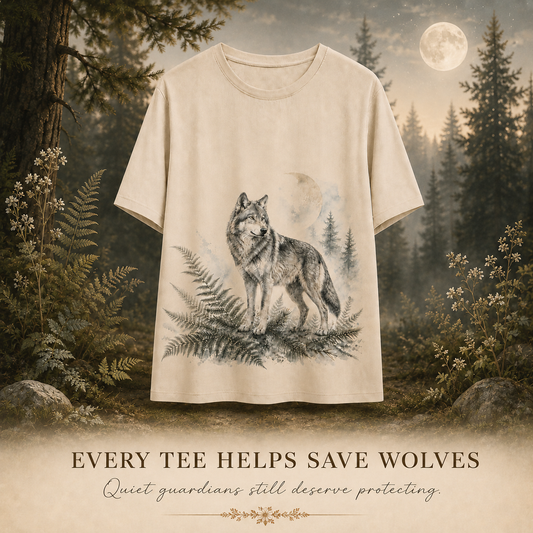 Women's Wolf Tee beige artwork