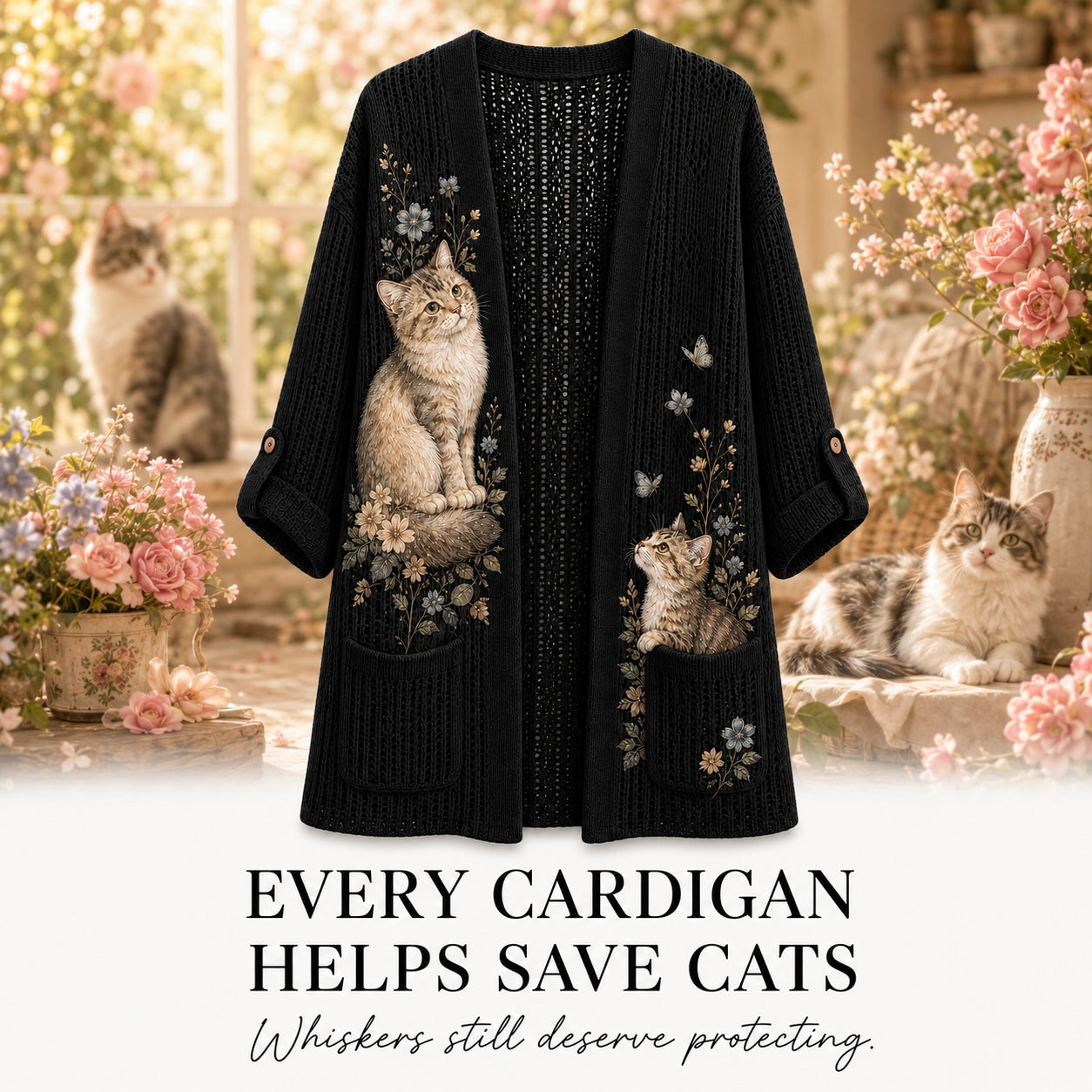 Women's Garden Cat Summer Cardigan