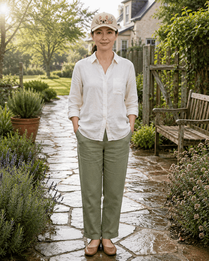 French Bulldog Lavender Peek Embroidered Washed Cap