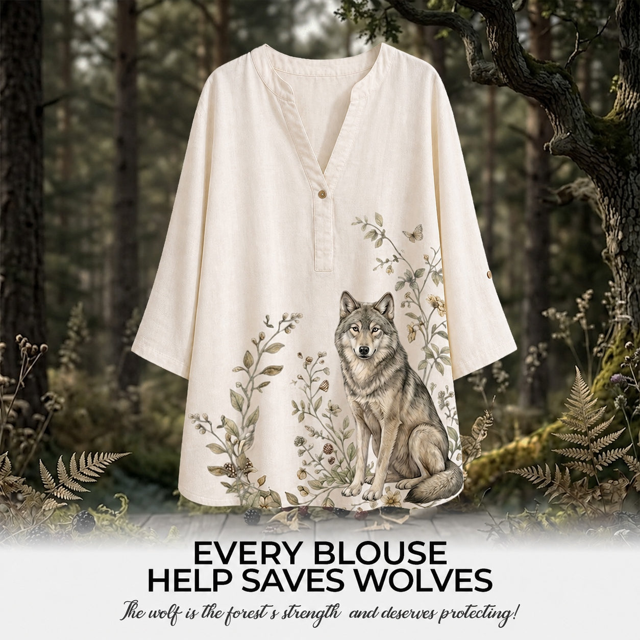 Women's Wolf Summer Blouse