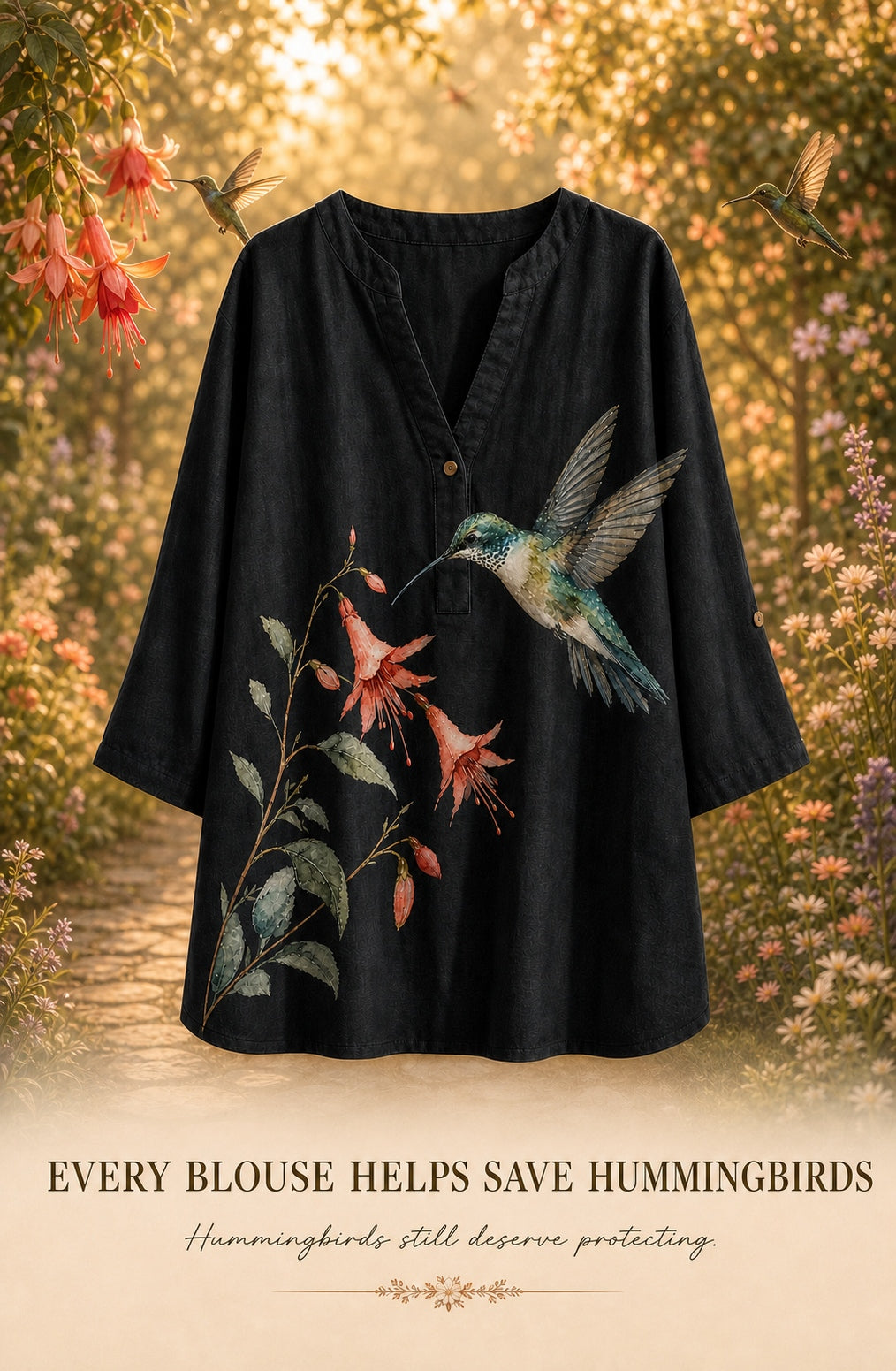 Women's Summer Hummingbird Blouse