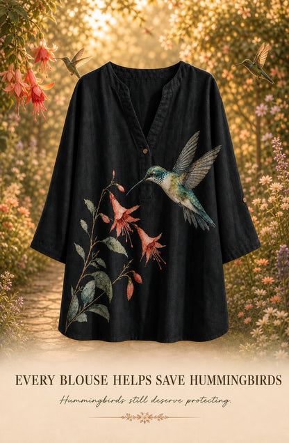 Women's Summer Hummingbird Blouse
