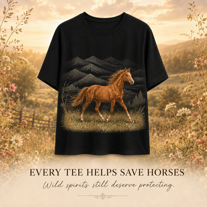 Women's Horse Running Meadow Summer Tee