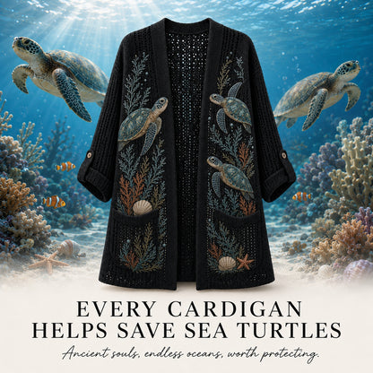 Women's Coral Sea Turtle Summer Cardigan