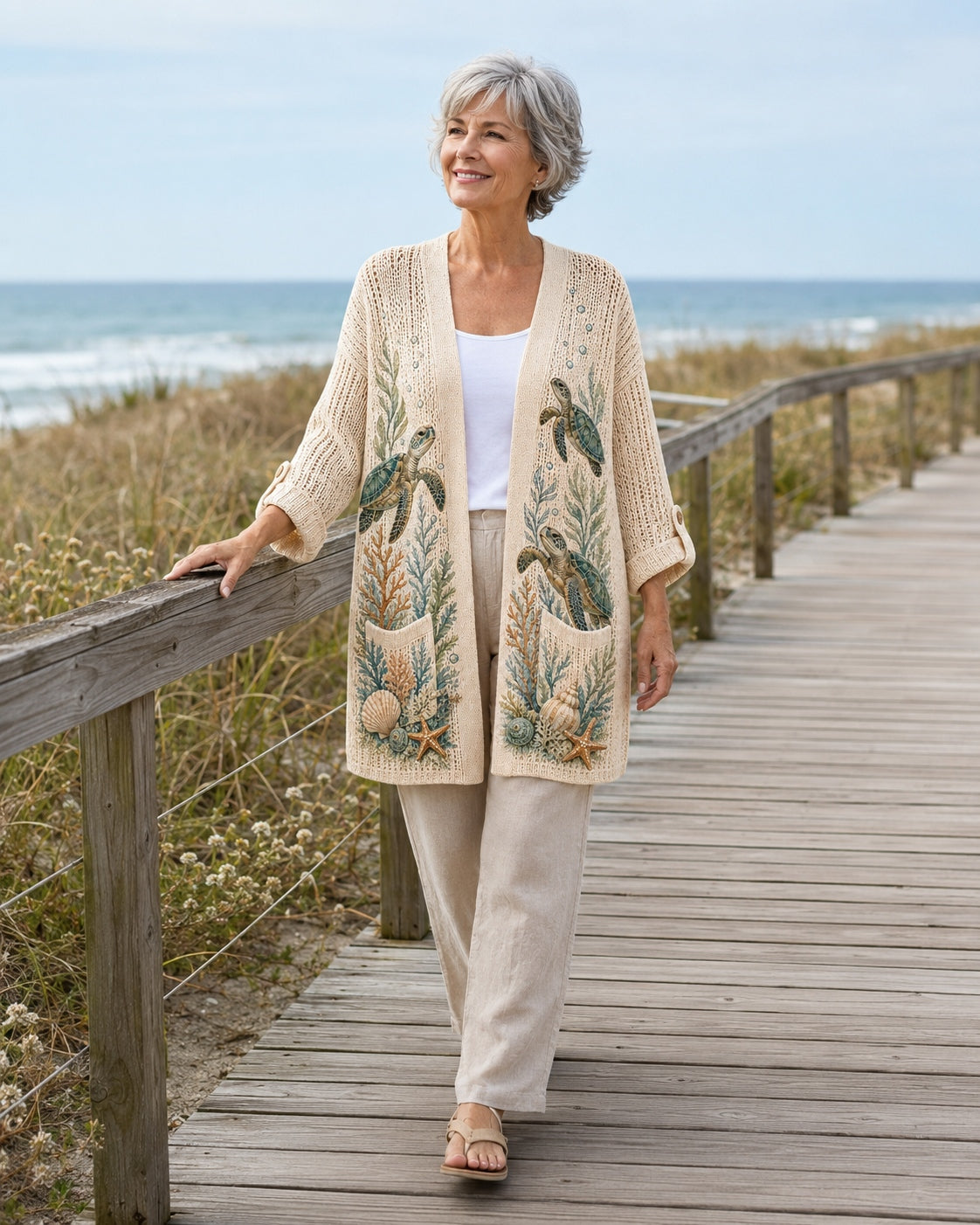 Women's Sea Turtle Summer Cardigan