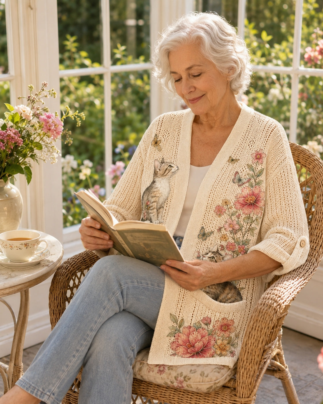 Women's Cat Summer Cardigan