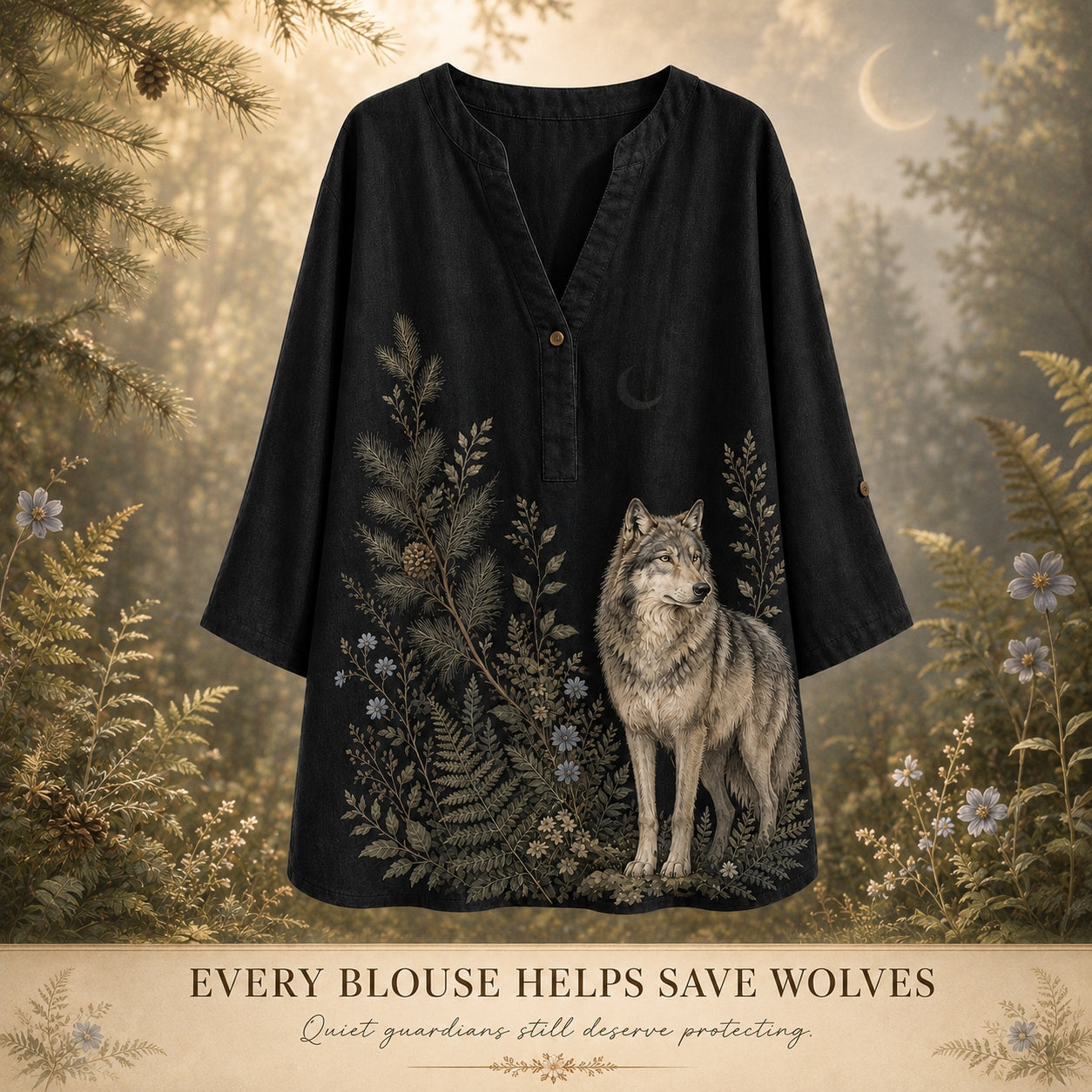 Women's Wolf Summer Blouse