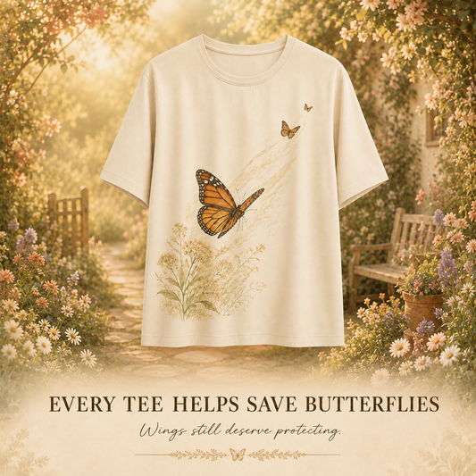 Women's Monarch Butterfly Garden Migration Summer Tee