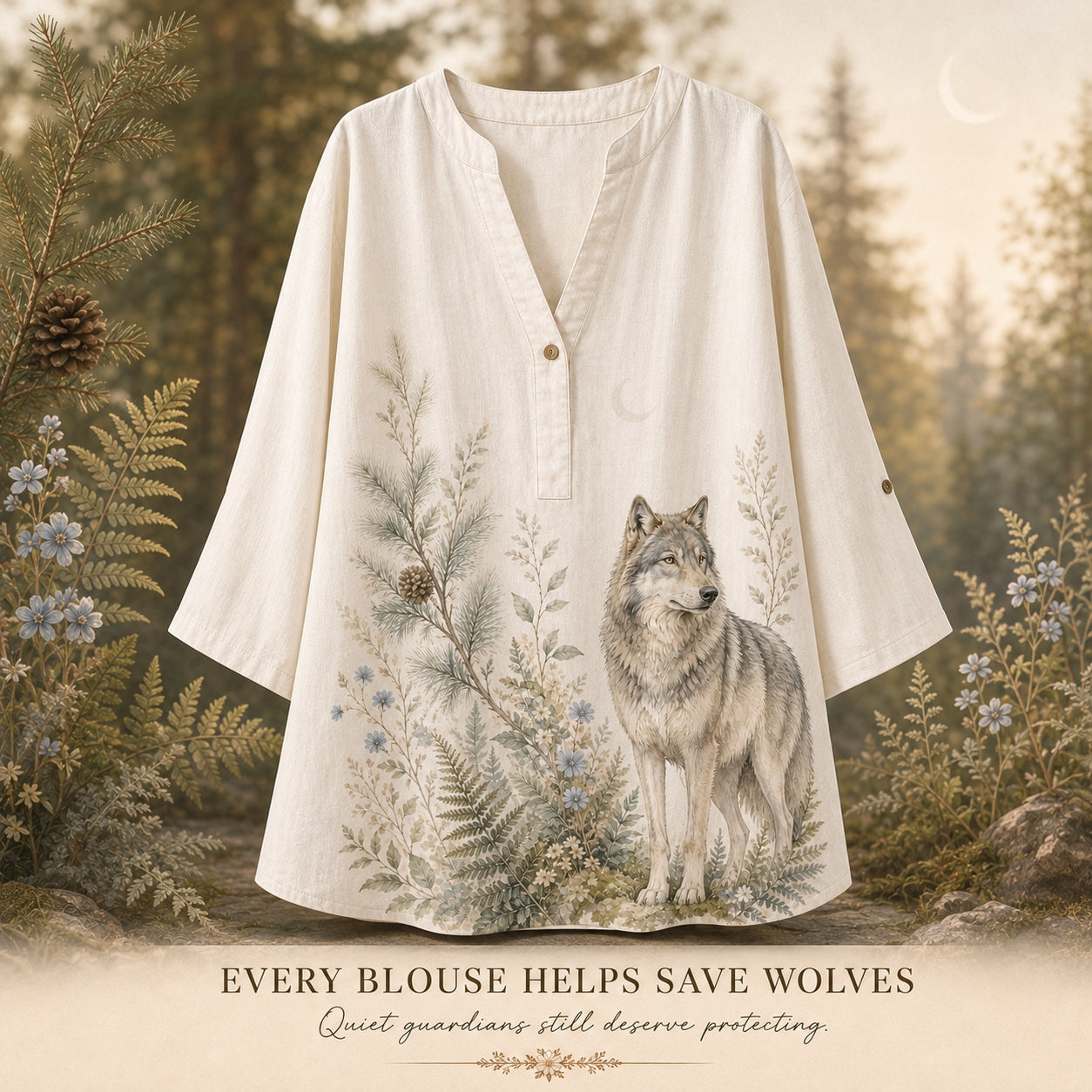 Women's Wolf Summer Blouse