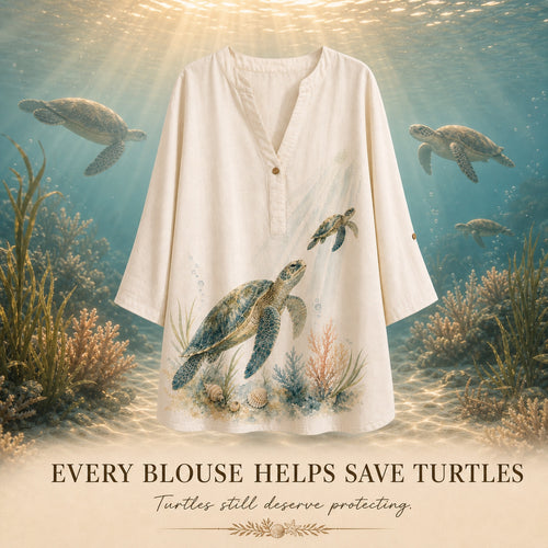 Women's Beach Sea Turtle Summer Blouse
