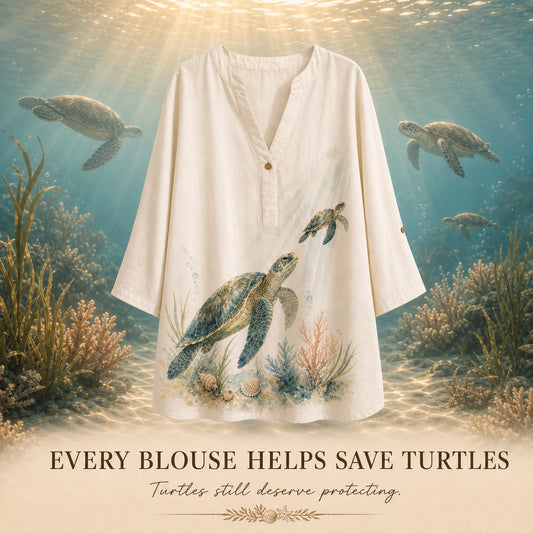 Women's Beach Sea Turtle Summer Blouse
