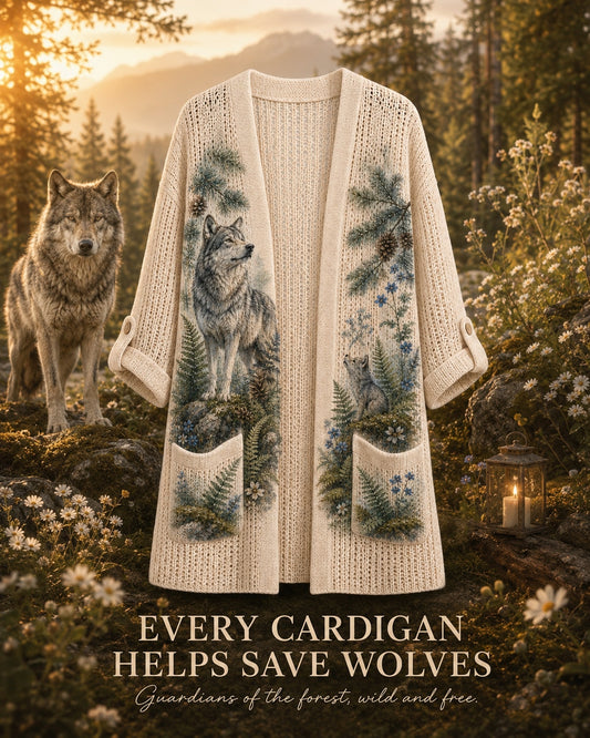 Women's Wild Wolf Forest Lightweight Cardigan