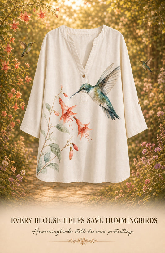 Women's Summer Hummingbird Blouse