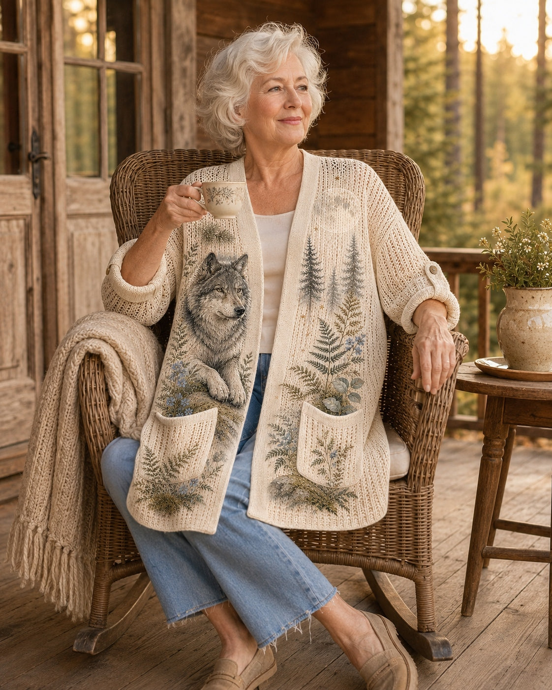Women's Guardian Wolf Summer Cardigan