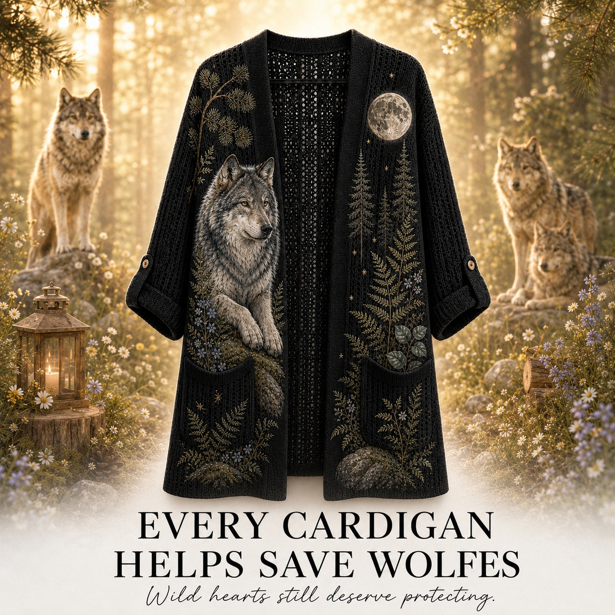 Women's Guardian Wolf Summer Cardigan