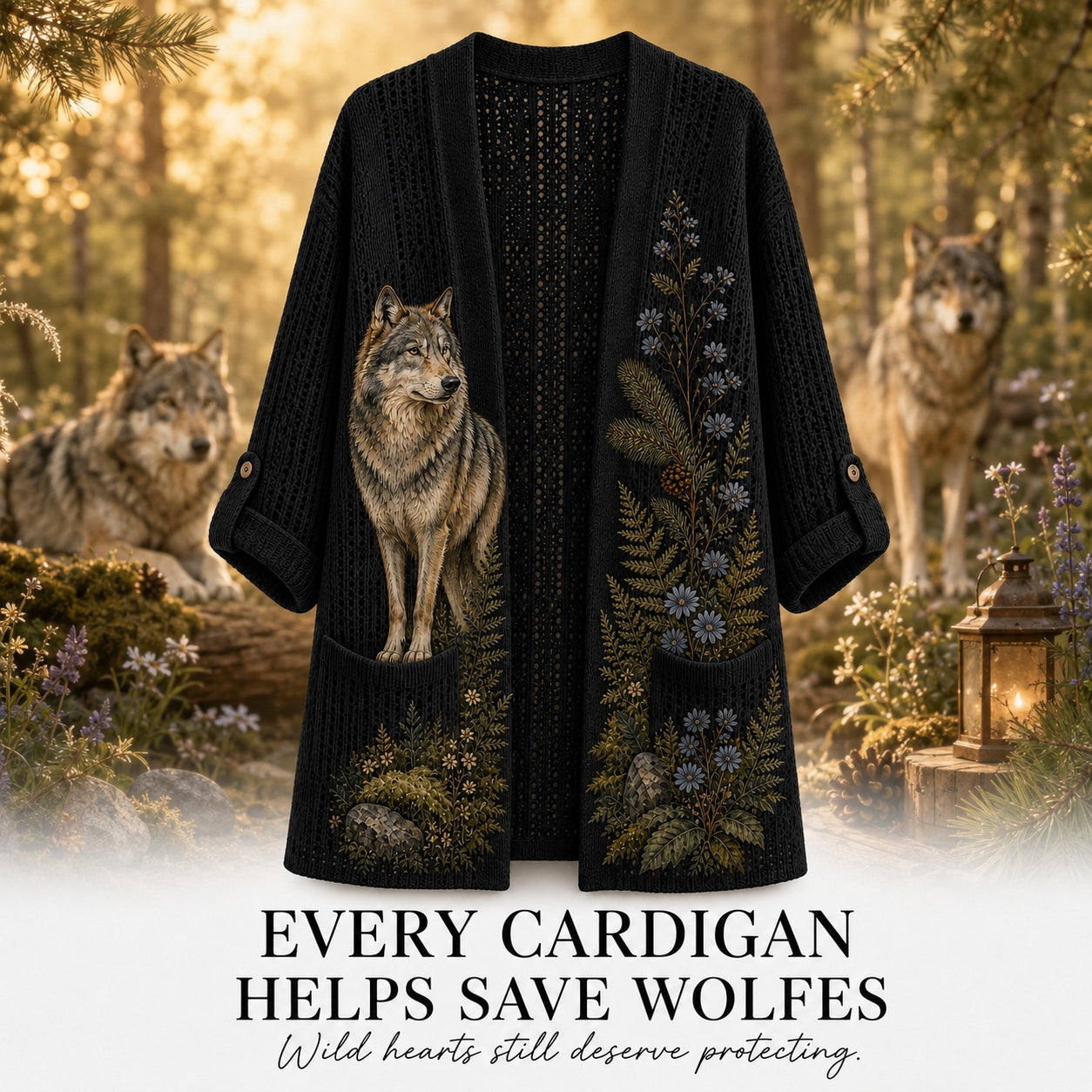 Women's Forest Wolf Summer Cardigan