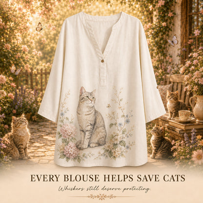 Women's Cat Summer Blouse