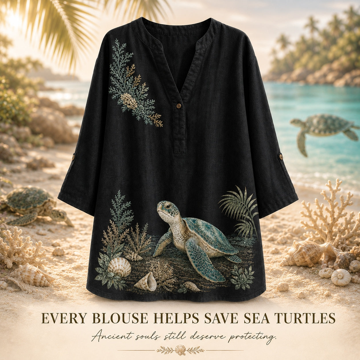 Women's Sea Turtle Summer Blouse