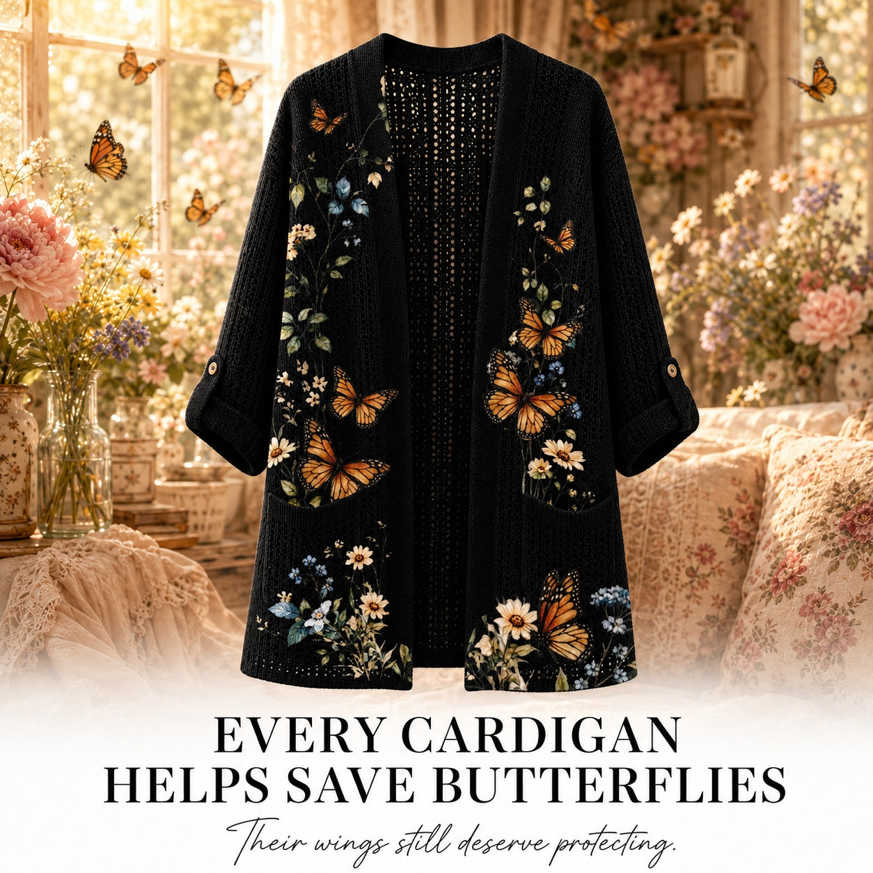 Women's Butterfly Summer Cardigan