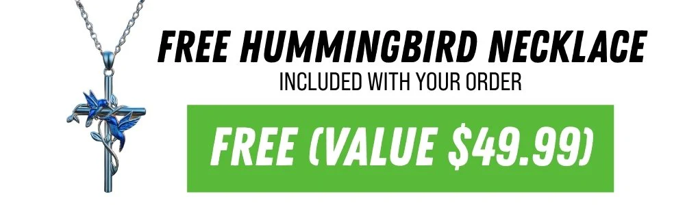 Free hummingbird necklace included with your order